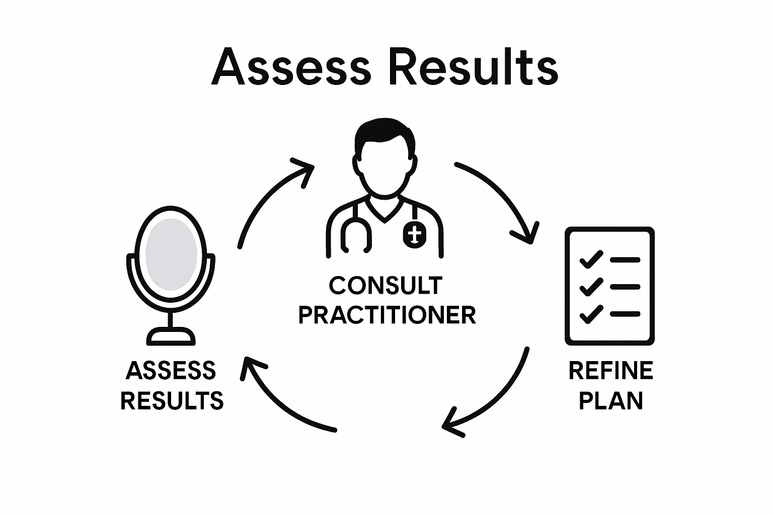 How to Personalise Facial Aesthetics Naturally for Women 2 Infographic showing facial aesthetics review loop