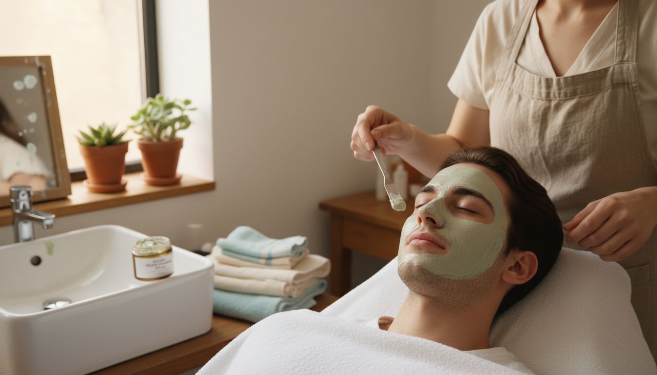 Role of Skin Type in Facial Aesthetics Treatments 1 Oily skin facial mask treatment scene