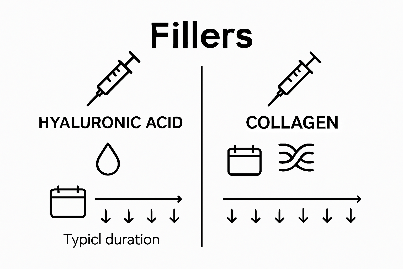 Comparison of non-permanent facial filler types