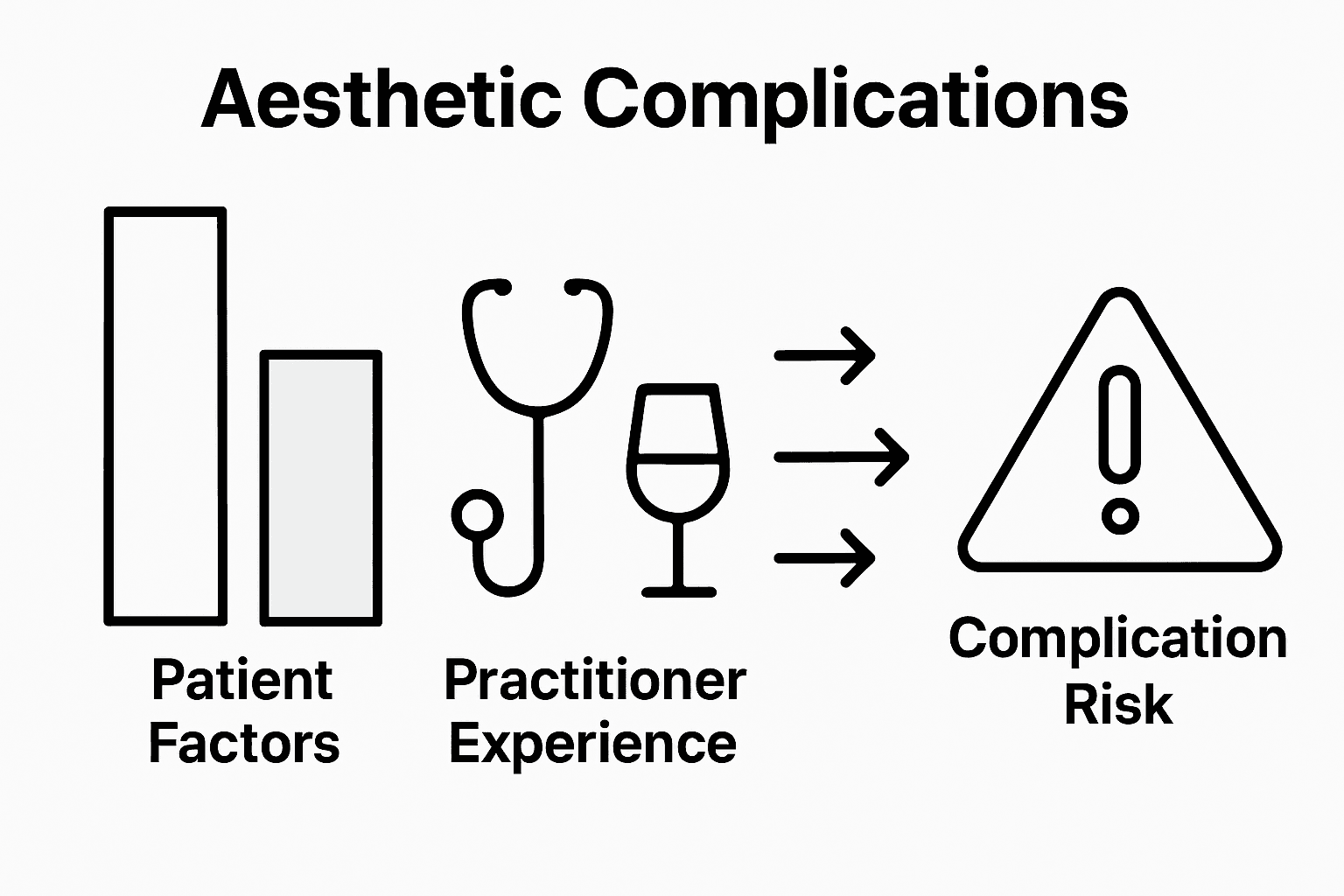 Aesthetic Complications – Risks and Realities for Women 2 Bar chart infographic comparing main complication factors