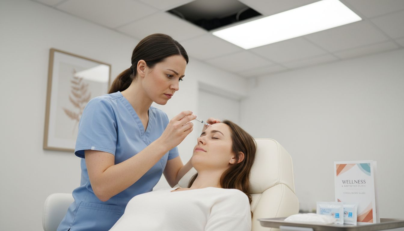 Upper Face Rejuvenation: Natural Results for Women 1 Practitioner performing upper face injection