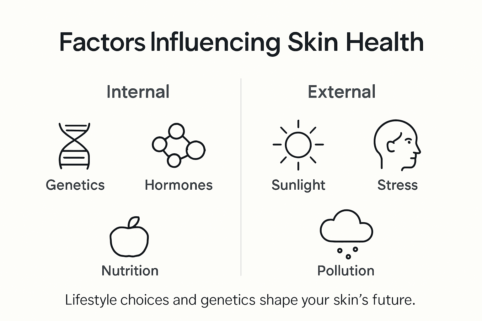 Infographic of factors influencing skin health