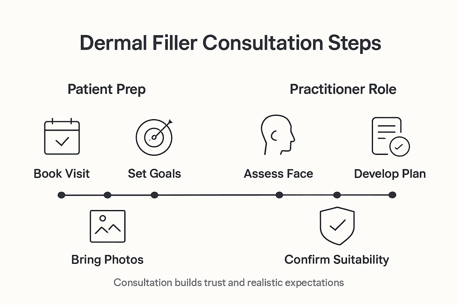 Infographic showing dermal filler consultation steps