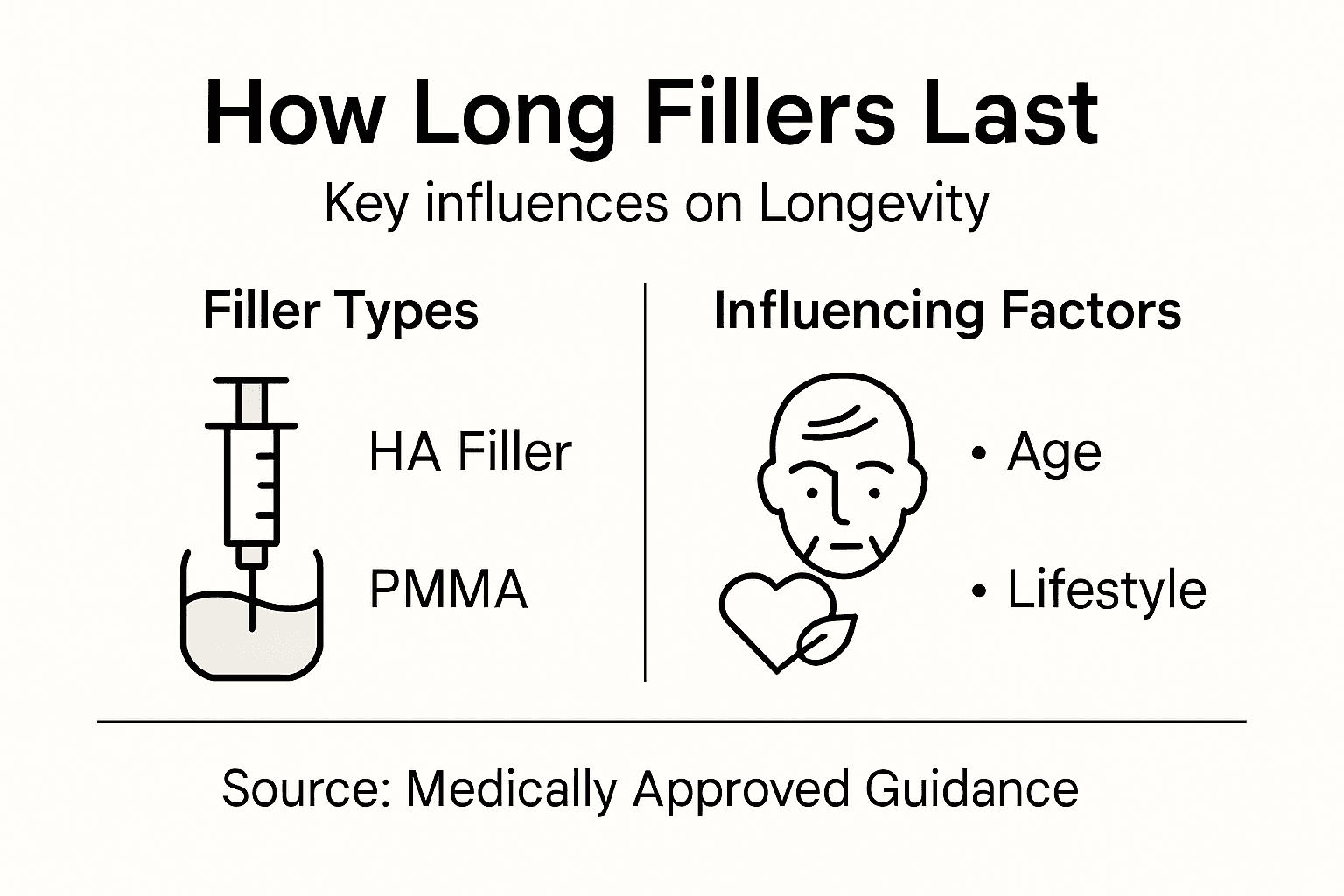 Infographic about filler longevity and factors
