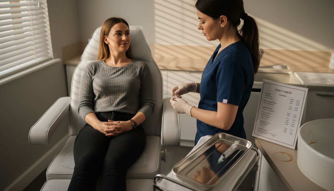 Aesthetic treatment consultation with practitioner