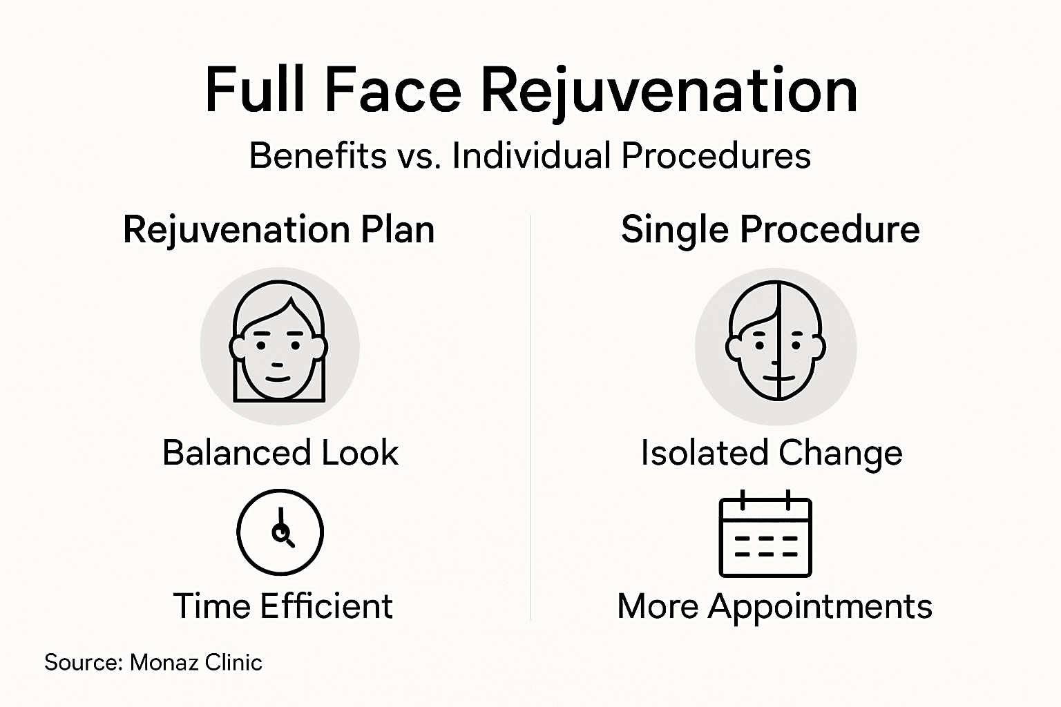 Infographic with benefits of full face rejuvenation
