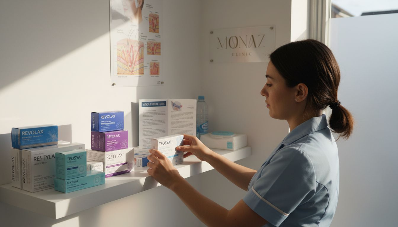 Shelf of different wrinkle filler product boxes