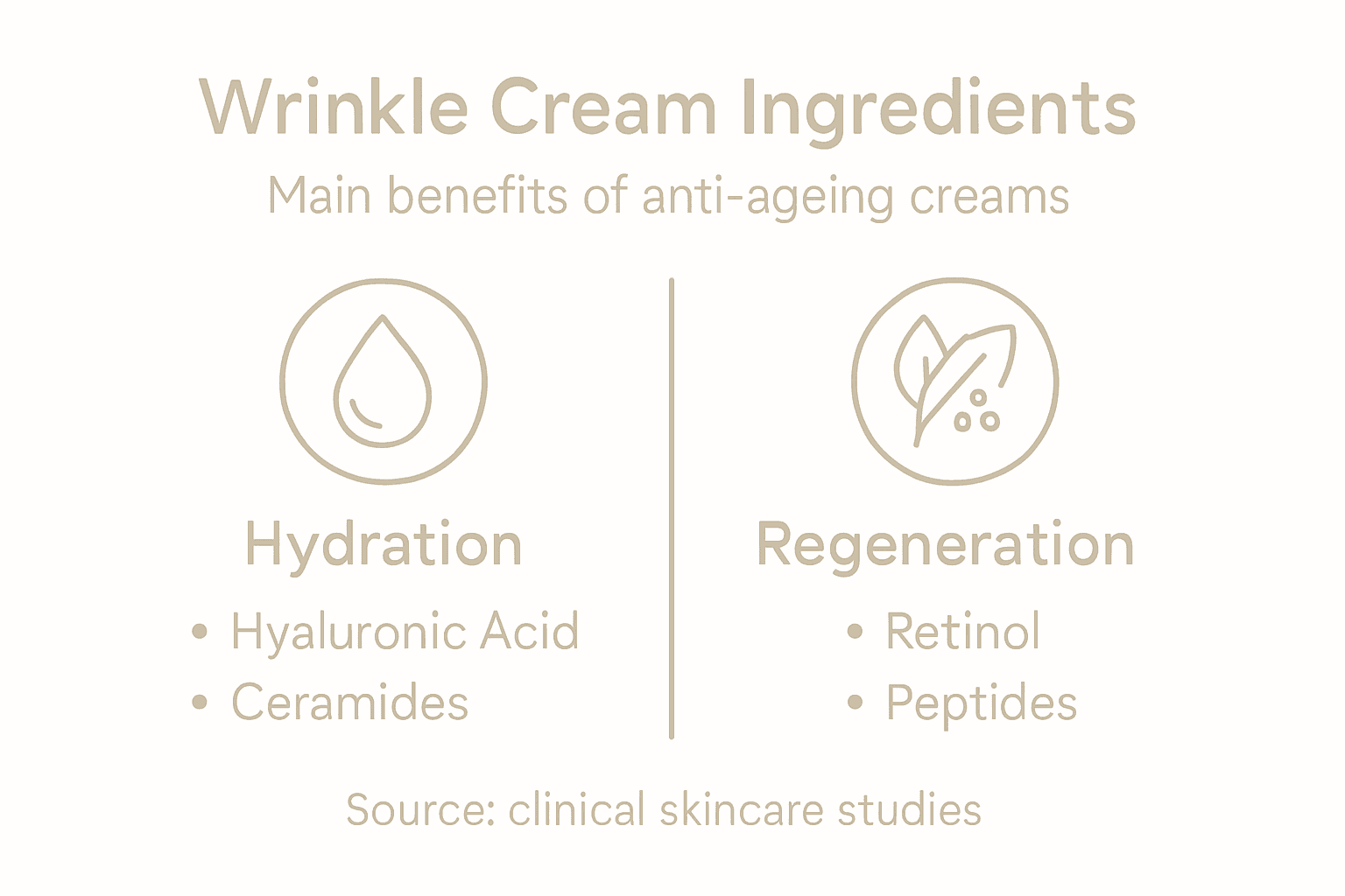 Infographic on wrinkle cream ingredients and benefits