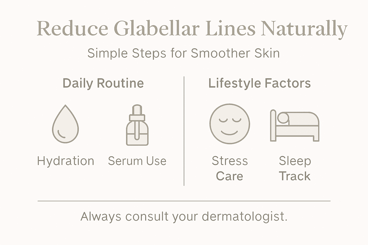 Infographic on reducing glabellar lines naturally