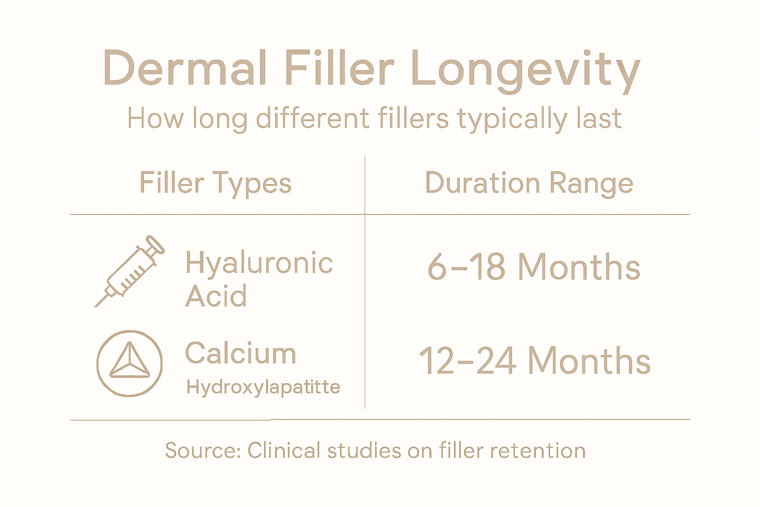 Dermal fillers duration infographic