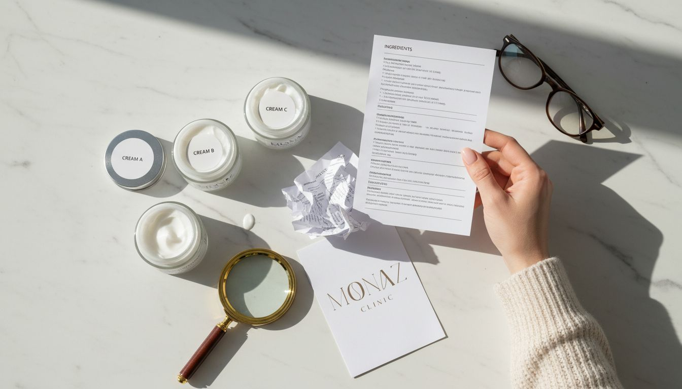 Best Anti Wrinkle Cream for Women: Achieve Youthful Skin Safely 1 Comparing different anti-wrinkle creams at table