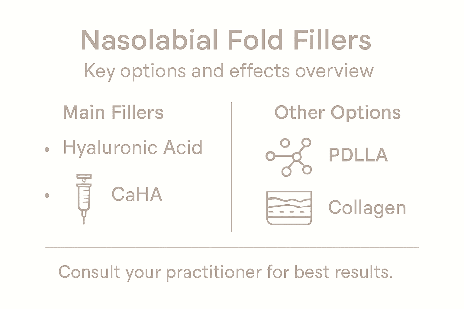 Infographic showing main types of dermal fillers