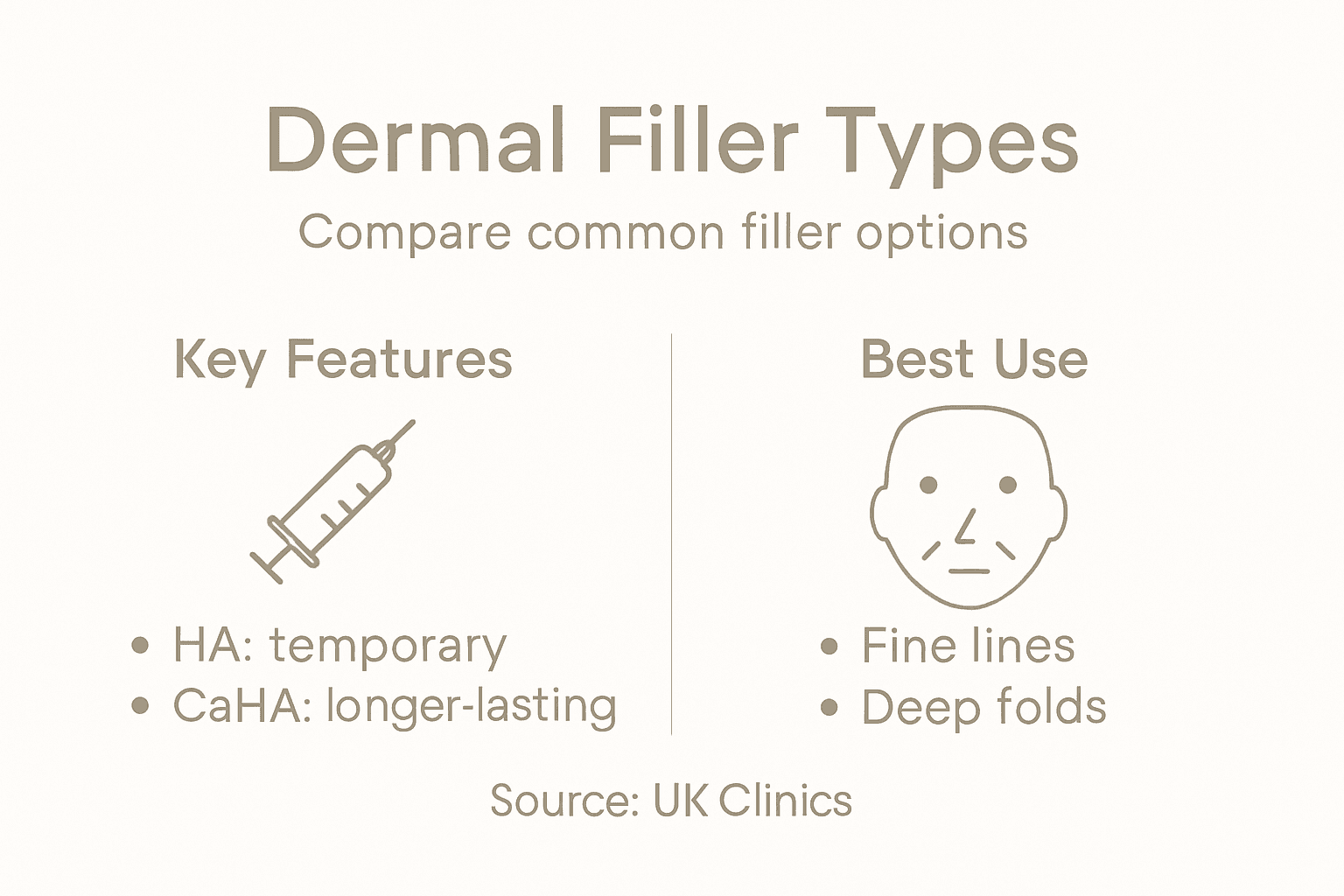 What Is the Best Dermal Filler for Natural Results 2 Infographic comparing dermal filler types and uses