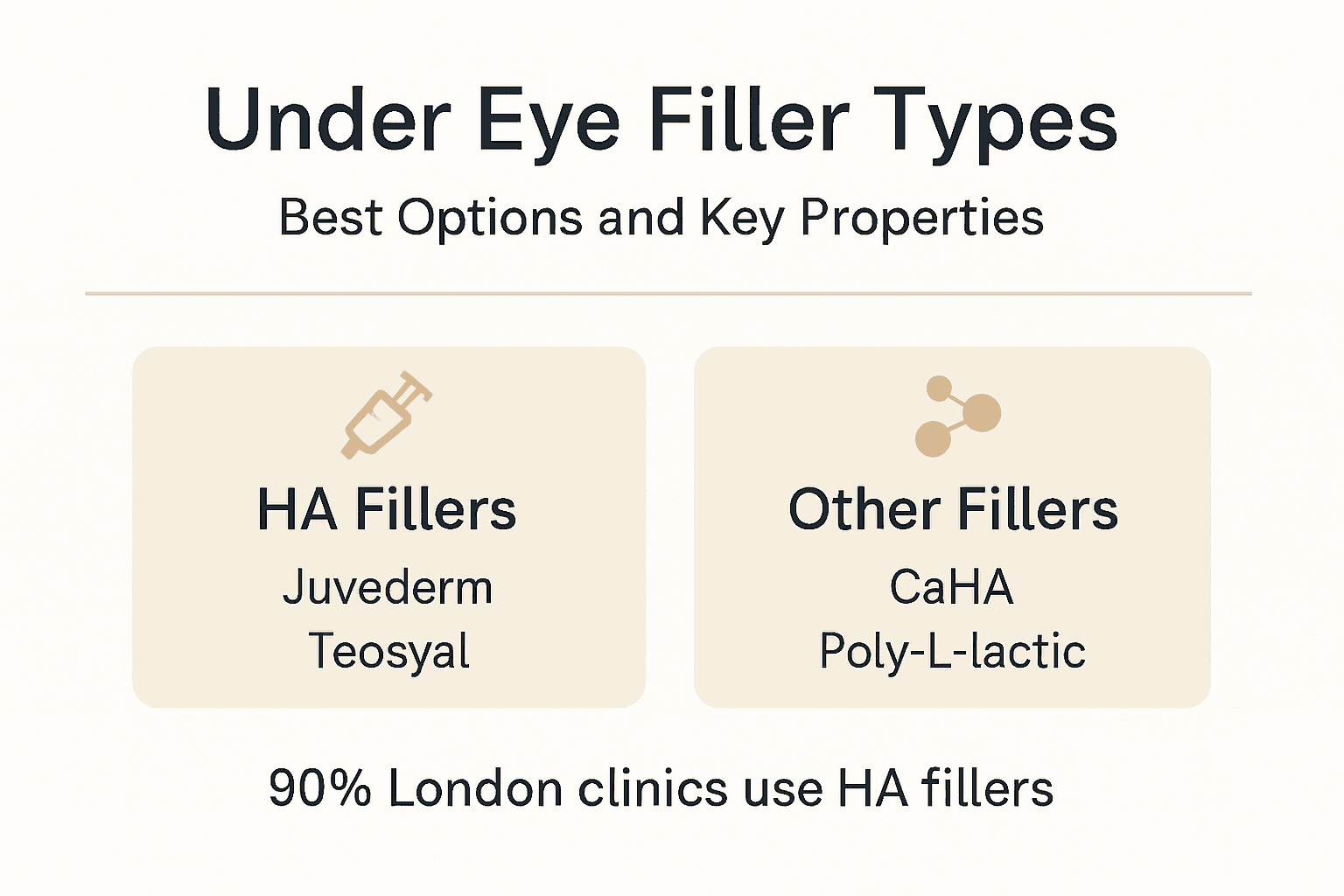 Infographic about types of under eye filler