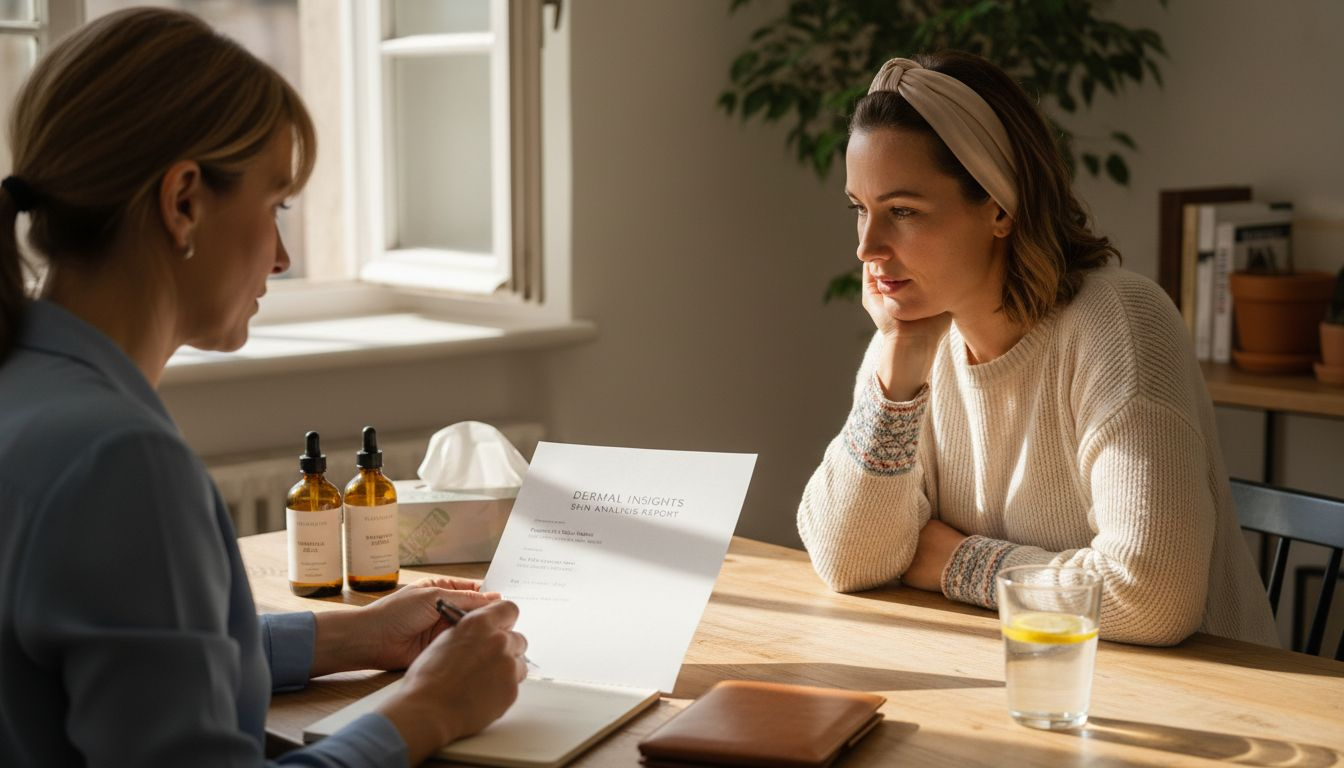 Consultation before hydrating skin facial