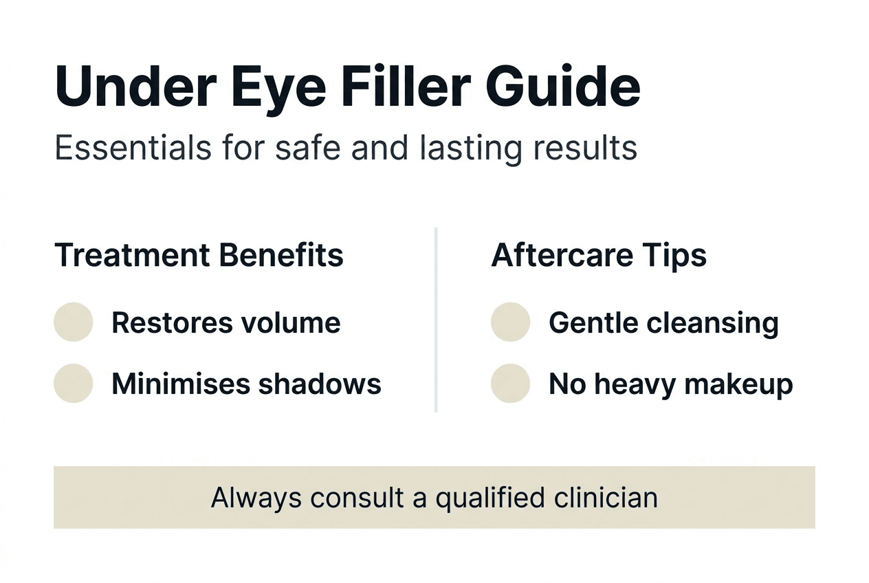Infographic showing under eye filler overview