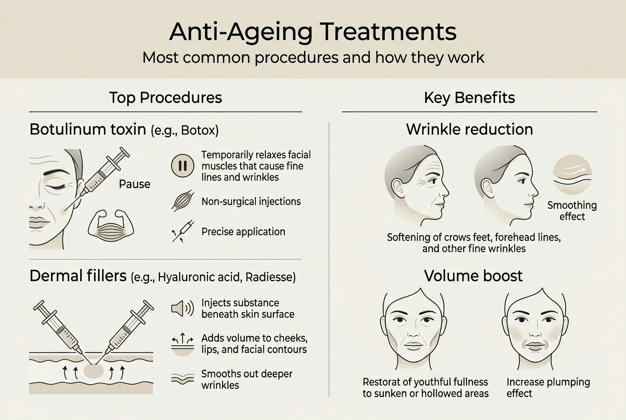 Infographic overview of common anti-ageing treatments
