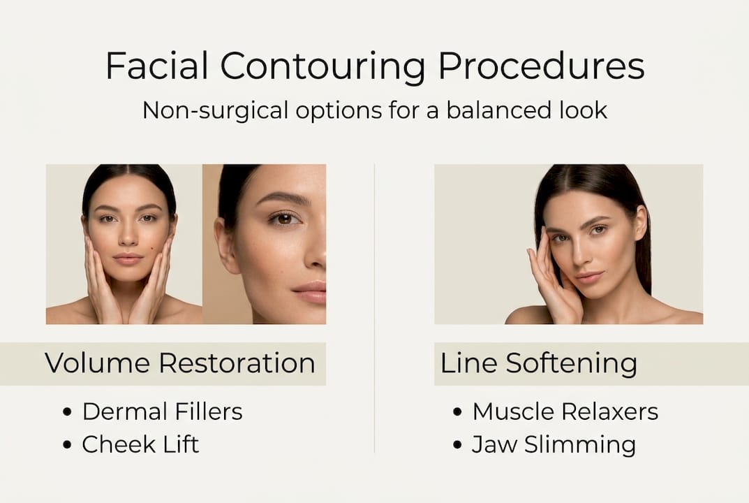 Facial reshaping: unlock natural beauty in London 2026 2 Infographic comparing facial contouring treatments