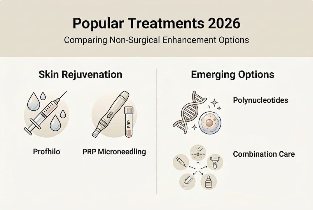 Infographic comparing non-surgical beauty treatments