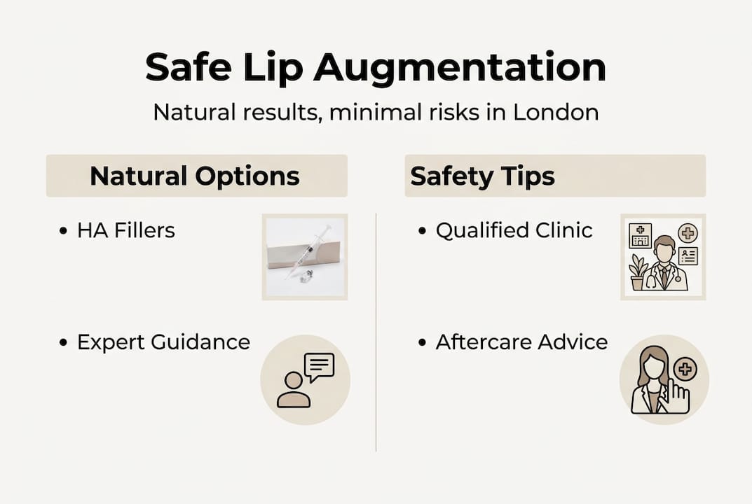 Infographic on safe natural lip augmentation