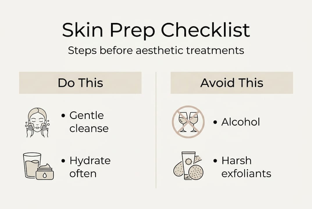 Expert steps to prepare your skin for aesthetic treatments 1 Infographic checklist for pre-treatment skincare steps