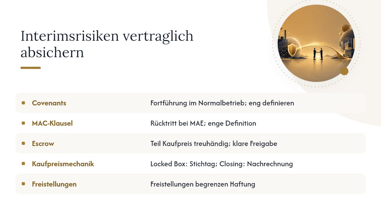 Wie sichert man die Interimsphase vertraglich ab? — overview diagram