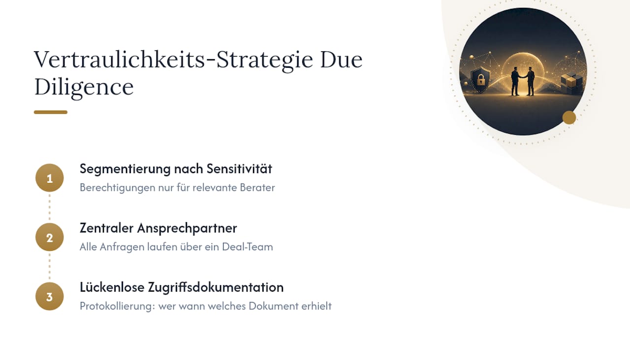 Übersicht zu Strategien für Vertraulichkeit bei der Due Diligence