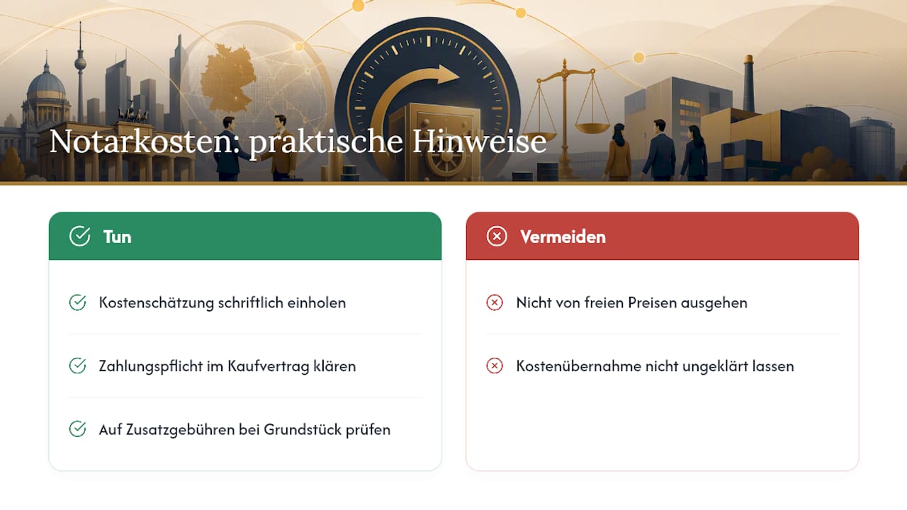 Was kostet die notarielle Beurkundung nach GNotKG? — overview diagram