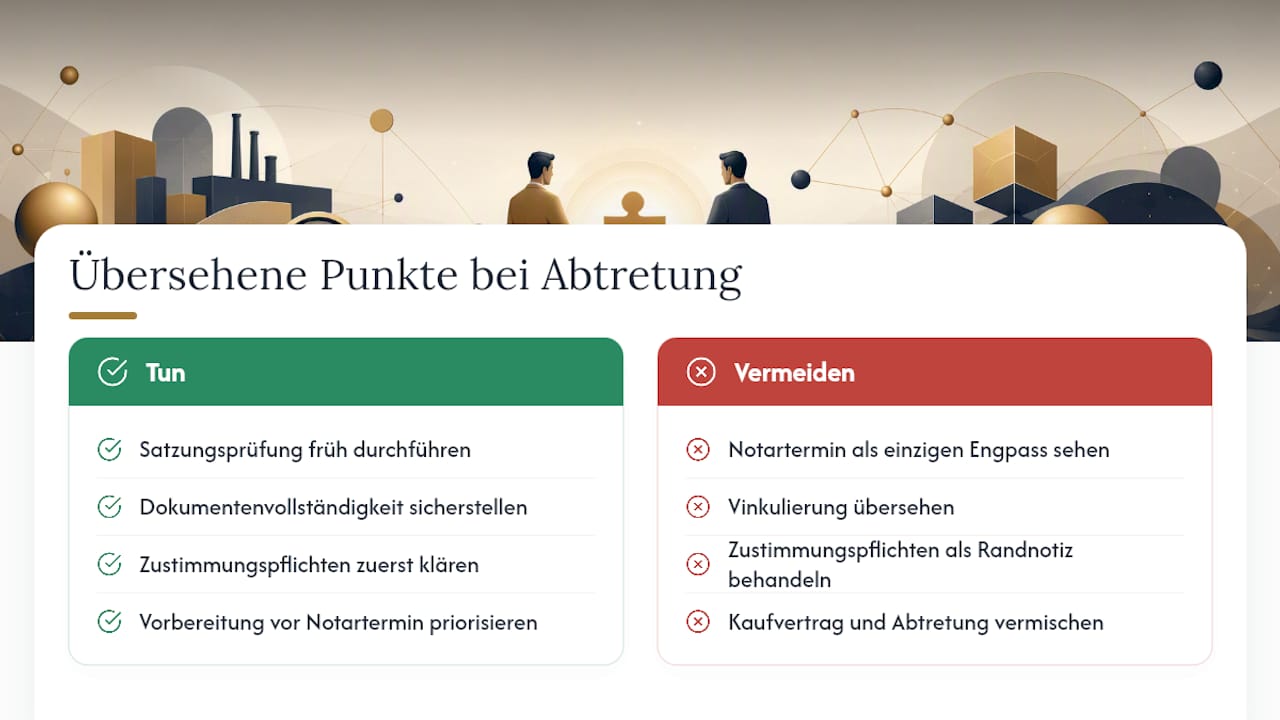 Was die meisten Ratgeber zur Anteilsabtretung übersehen — overview diagram