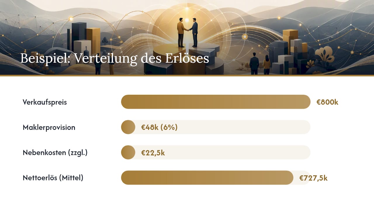 Kostenvergleich beim Verkauf eines Unternehmens inklusive Maklerprovision