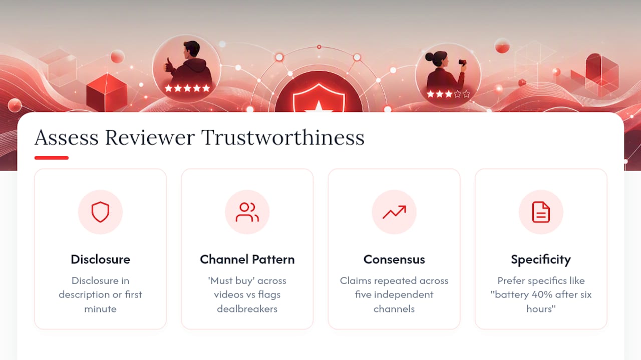 Diagram summarizing reviewer trustworthiness factors