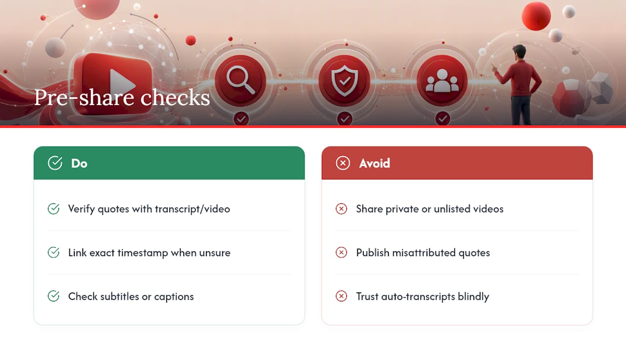 What Should You Check Before Sharing Someone Else's Video Summary? — overview diagram
