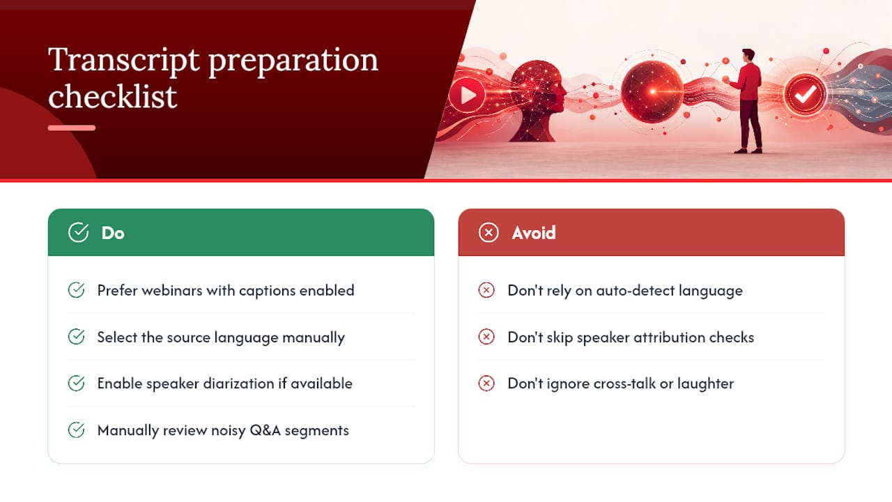 Getting a clean transcript before you summarize — overview diagram