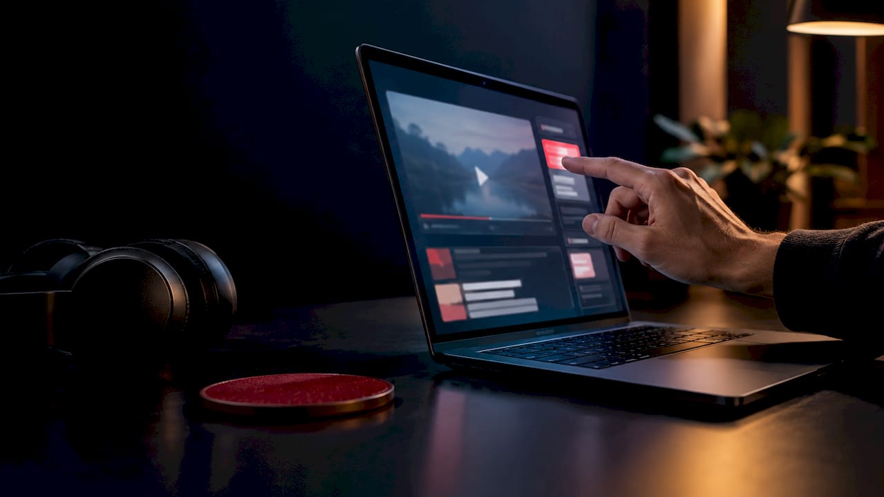 Hand starting a video summary workflow