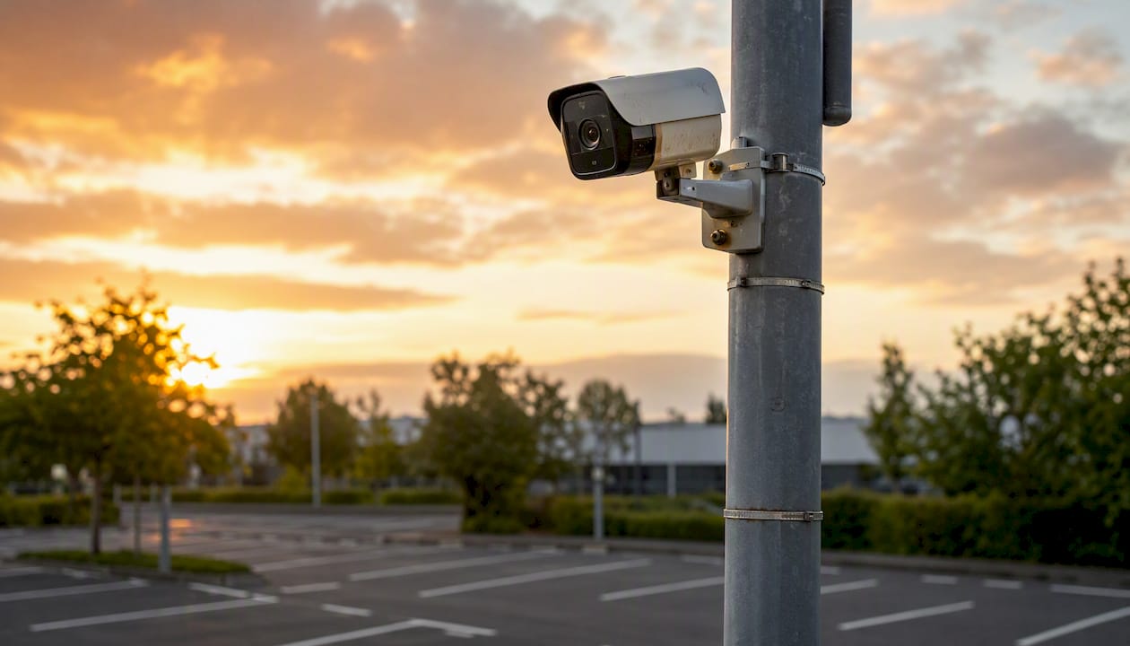 CCTV integrated ANPR camera in parking lot