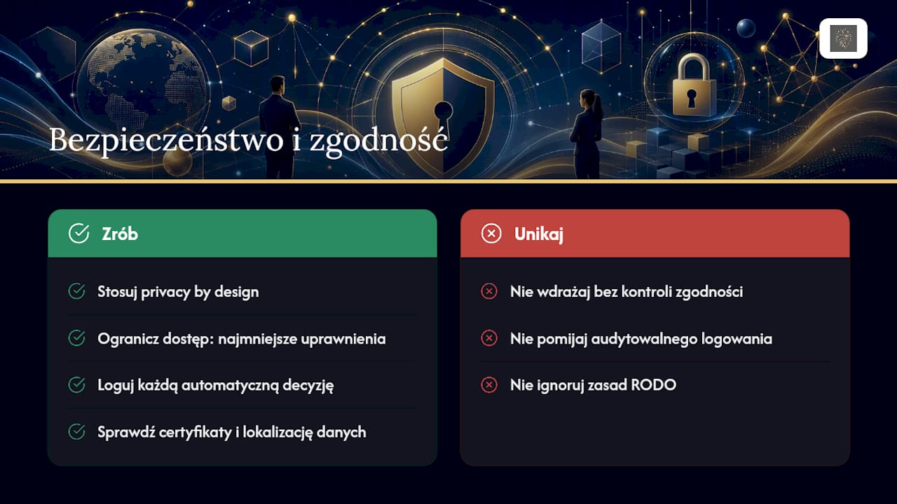 Jak zapewnić bezpieczeństwo i zgodność prawną w automatyzacji — overview diagram
