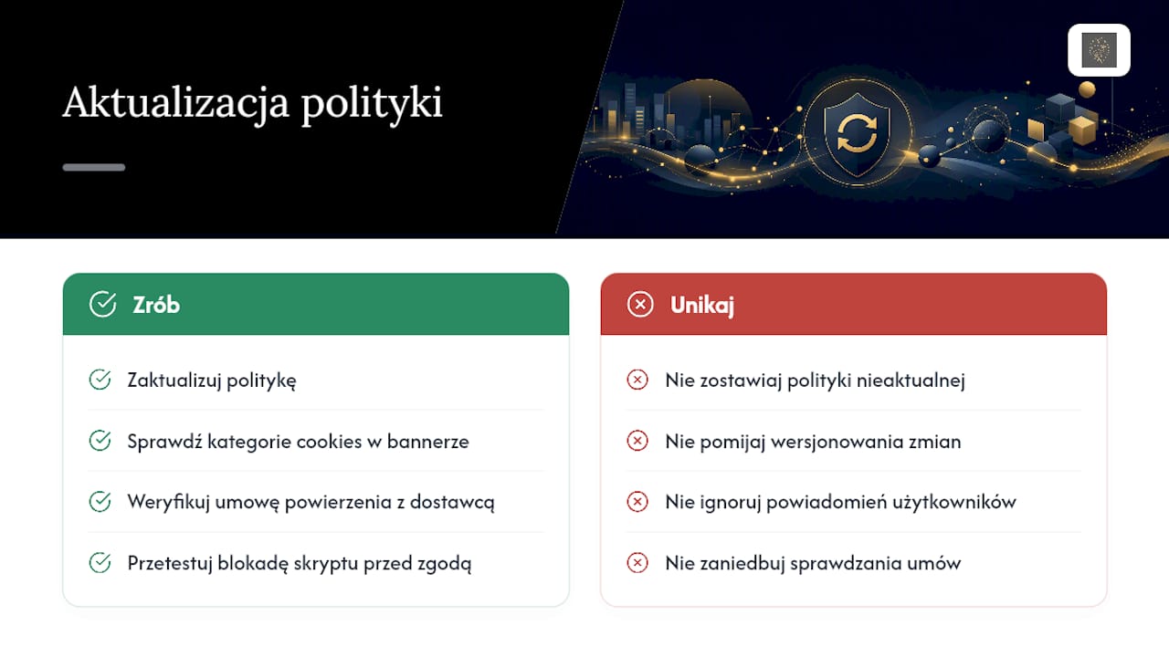 Cztery etapy aktualizacji polityki prywatności