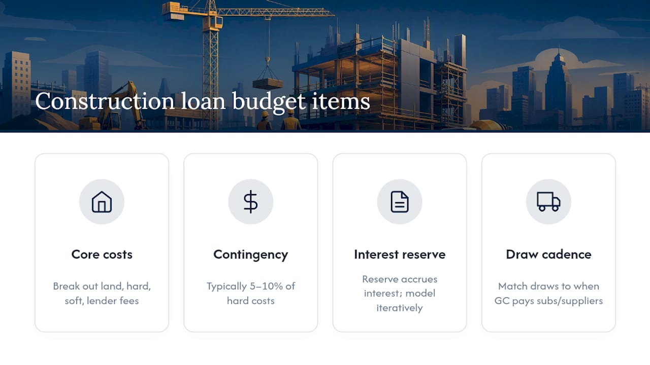Breakdown of construction loan budget components