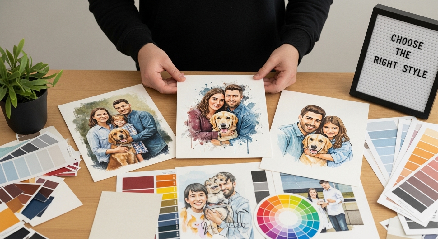 portrait style medium selection
