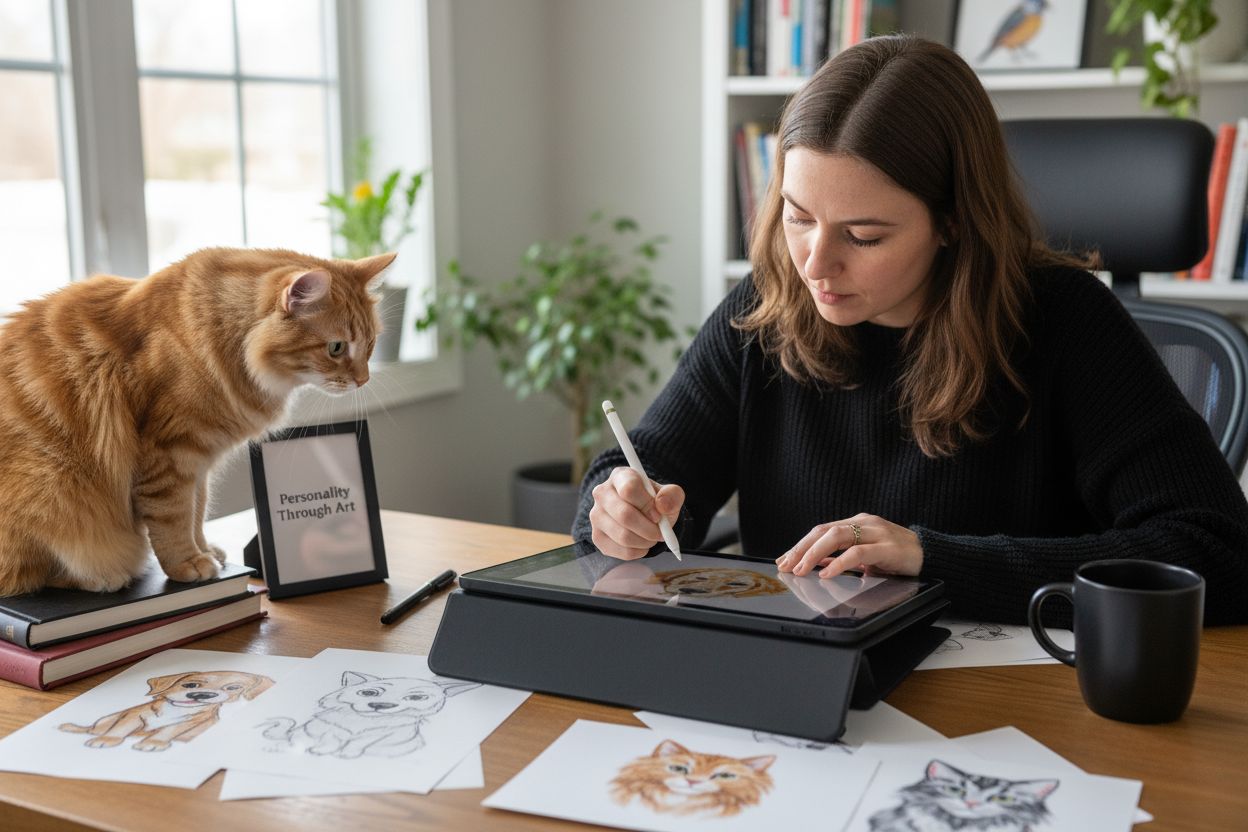 pet portrait process artist