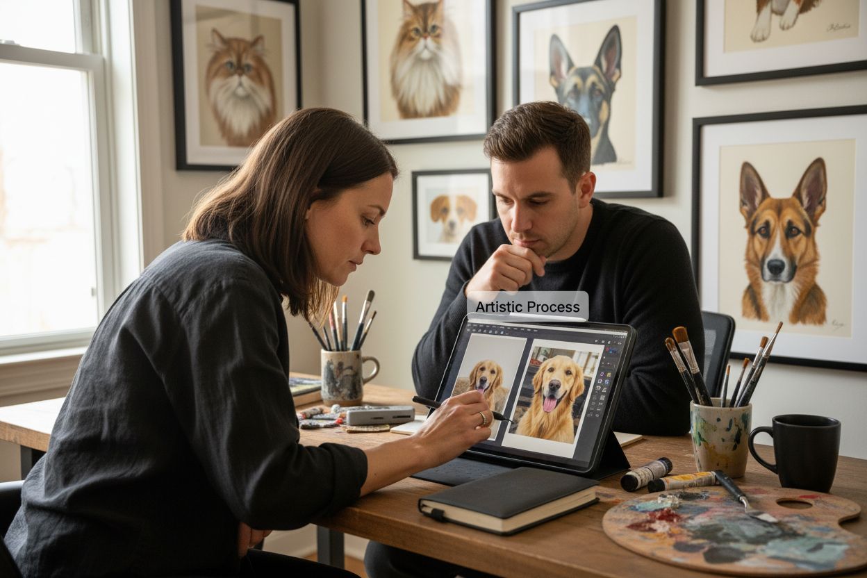 pet portrait artistic process