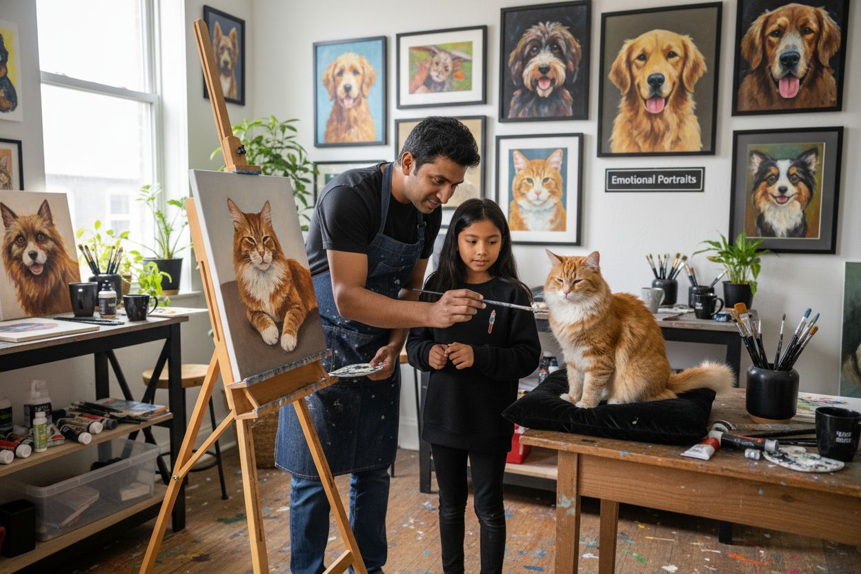 painting pet portrait studio