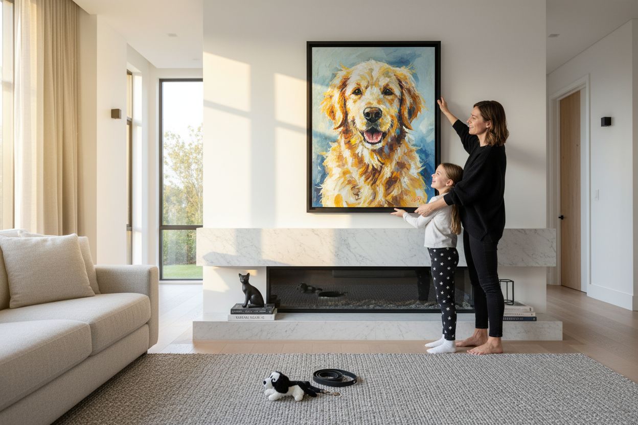 displaying pet portrait