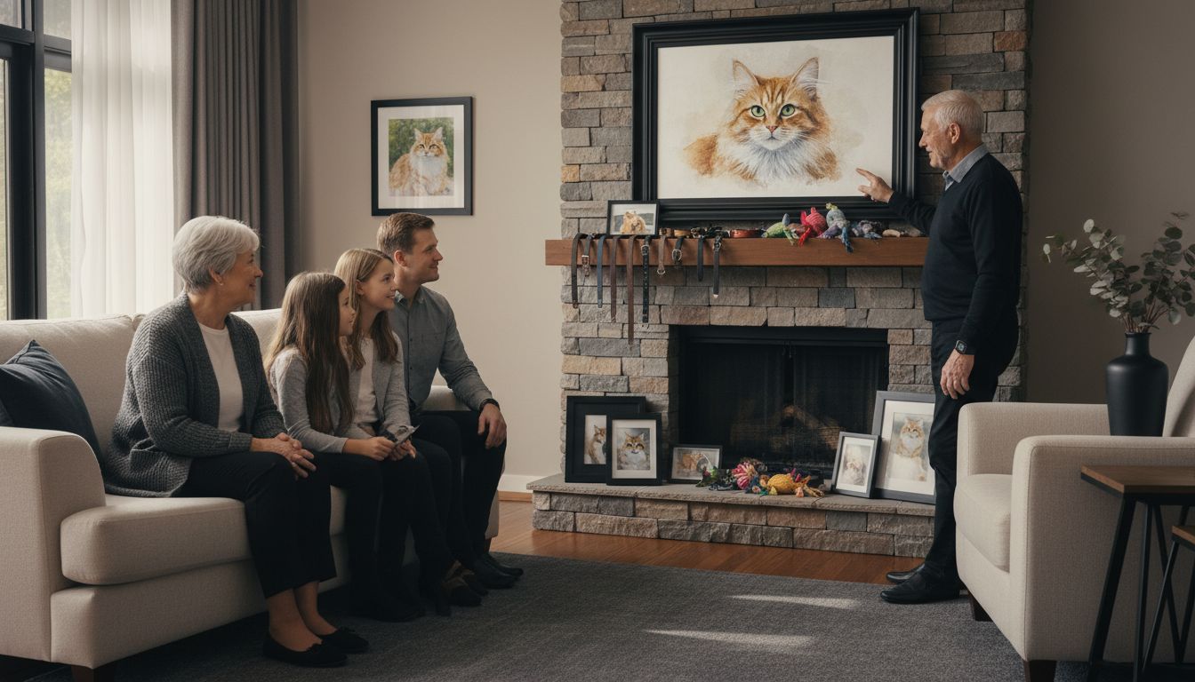 family with pet portrait