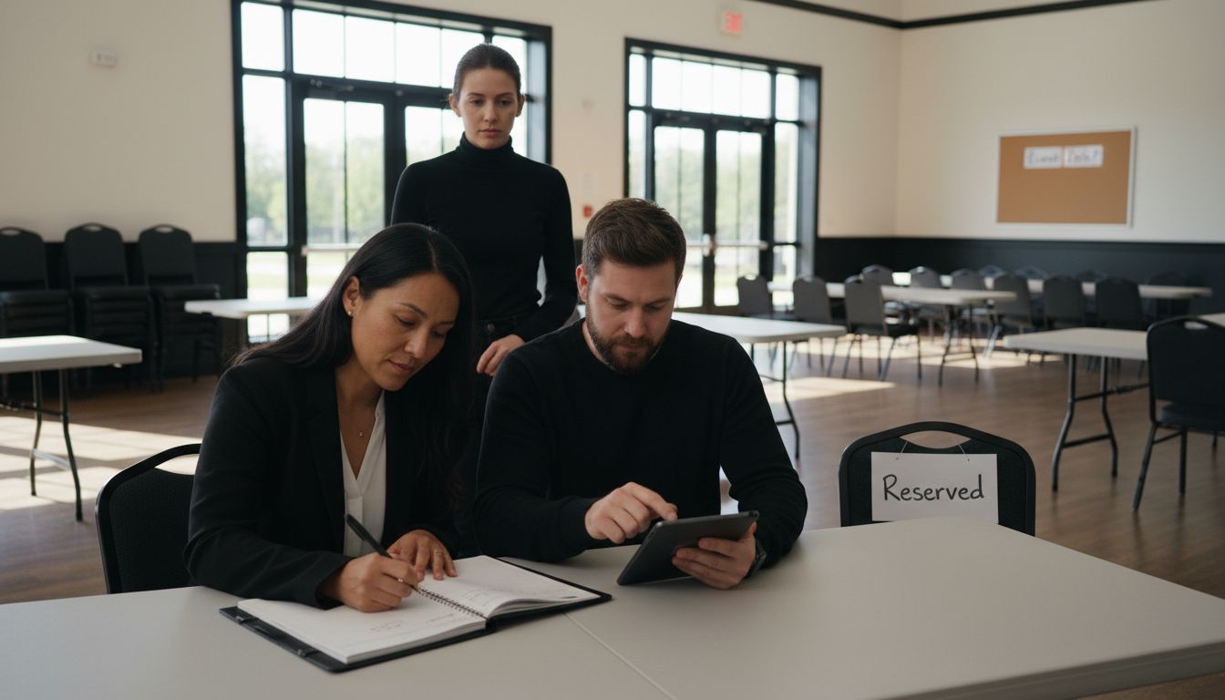 Team securing date at local event venue