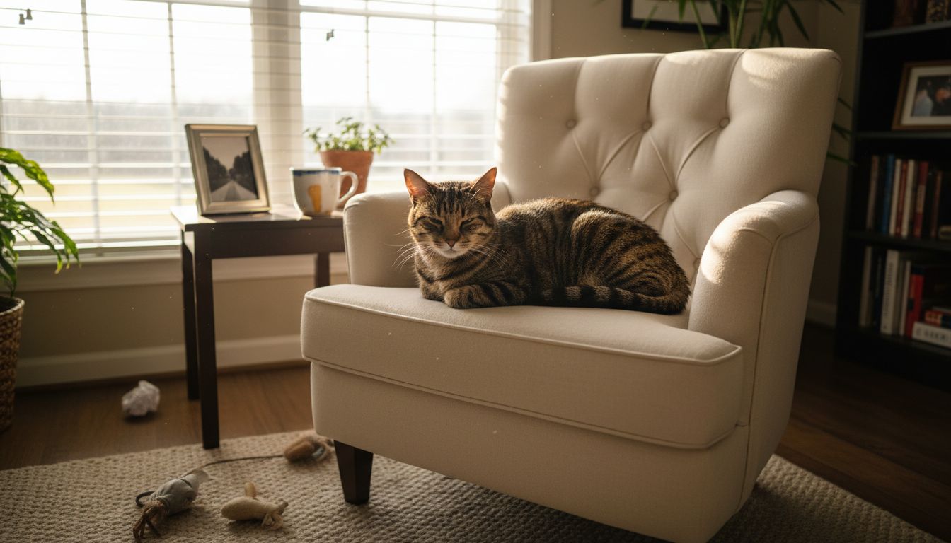 Cat portrait by a window in soft natural light