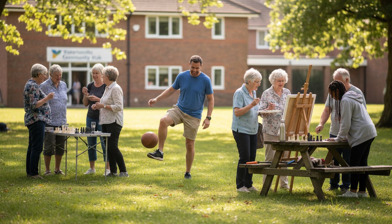 Diverse Waterlooville residents enjoying outdoor club activities