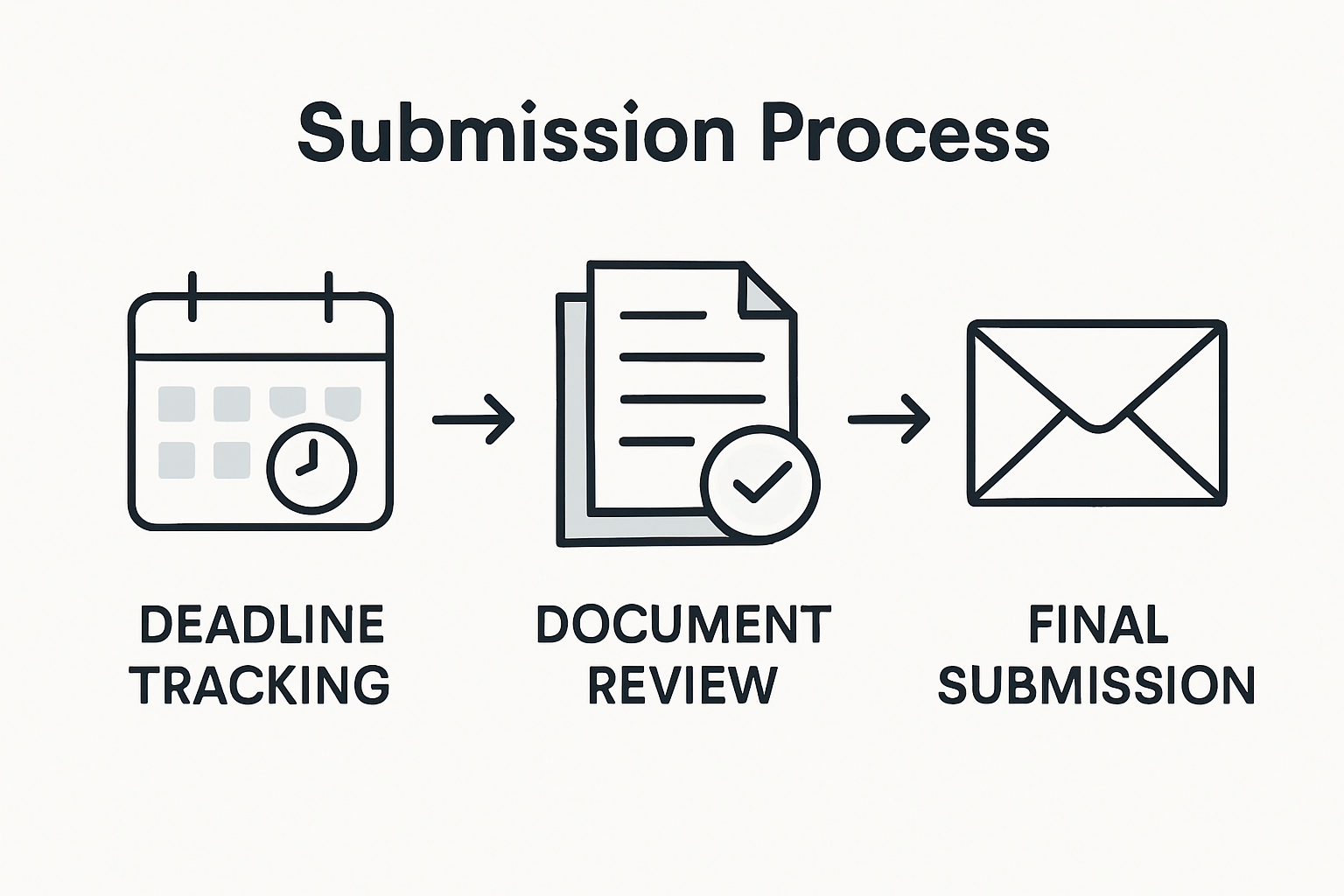 Infographic showing awards application submission process