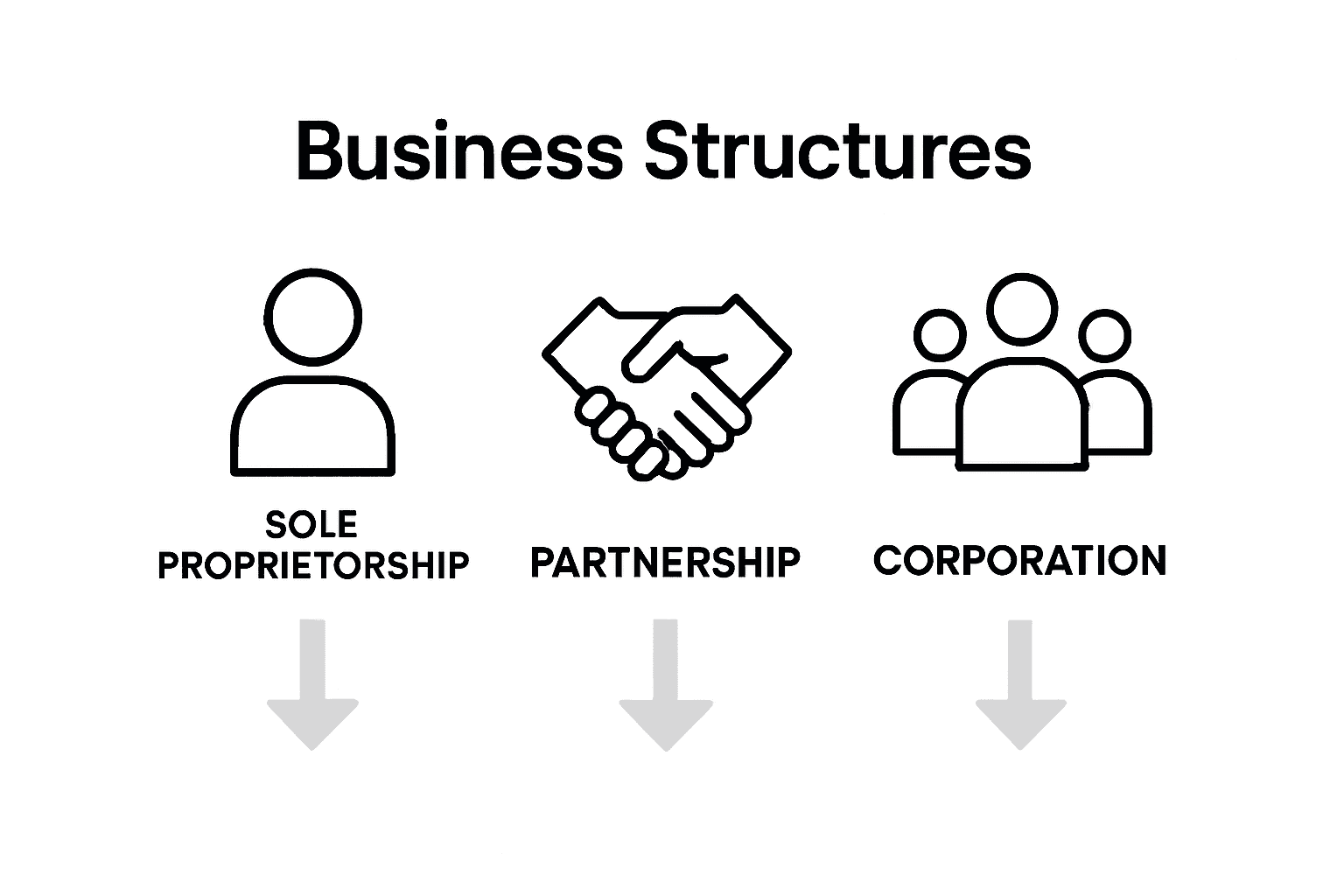 Business structure comparison infographic