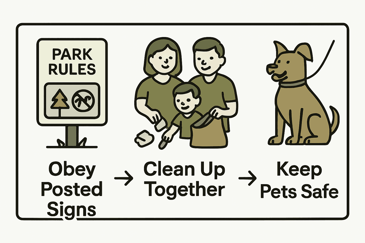 Infographic showing community green space rules